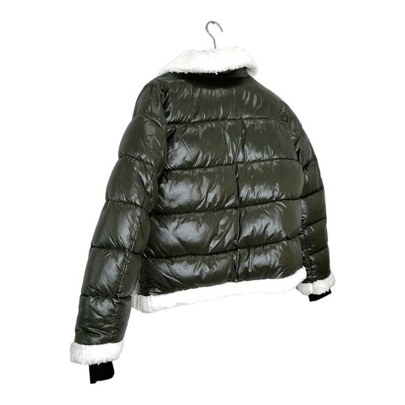 7 For All Mankind Green Thermal Puffer Coat Size Medium - Picture 5 of 10